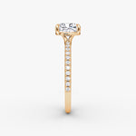 Load image into Gallery viewer, Cushion Cut - Pave Band - Classic Engagement Ring- 18 K Gold