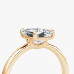 Load image into Gallery viewer, Emerald Cut - Plain Band - Classic Engagement Ring- 14 K Gold