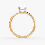 Load image into Gallery viewer, Emerald Cut - Plain Band - Classic Engagement Ring- 14 K Gold