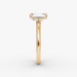 Load image into Gallery viewer, Emerald Cut - Plain Band - Classic Engagement Ring- 14 K Gold