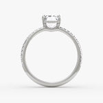 Load image into Gallery viewer, Emerald Cut - Pave Band - Classic Engagement Ring- 14 K Gold