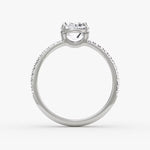 Load image into Gallery viewer, Oval Cut - Pave Band - Classic Engagement Ring- 14 K Gold