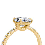 Load image into Gallery viewer, Oval Cut - Pave Band - Classic Engagement Ring- 14 K Gold