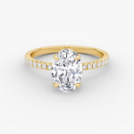Load image into Gallery viewer, Oval Cut - Pave Band - Classic Engagement Ring- 14 K Gold