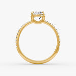 Load image into Gallery viewer, Oval Cut - Pave Band - Classic Engagement Ring- 14 K Gold