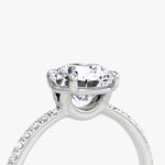 Load image into Gallery viewer, Round Cut - Pave Band - Classic Engagement Ring- 14 K Gold