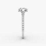 Load image into Gallery viewer, Round Cut - Pave Band - Classic Engagement Ring- 14 K Gold