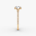 Load image into Gallery viewer, Round Cut - Pave Band - Classic Engagement Ring- 14 K Gold