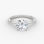 Load image into Gallery viewer, Round Cut - Plain Band - Classic Engagement Ring- 18 K Gold