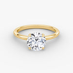 Load image into Gallery viewer, Round Cut - Plain Band - Classic Engagement Ring- 18 K Gold
