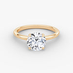 Load image into Gallery viewer, Round Cut - Plain Band - Classic Engagement Ring- 18 K Gold