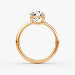 Load image into Gallery viewer, Round Cut - Plain Band - Classic Engagement Ring- 18 K Gold