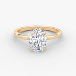 Load image into Gallery viewer, Oval Cut - Plain Band - Classic Engagement Ring- 14 K Gold
