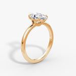 Load image into Gallery viewer, Oval Cut - Plain Band - Classic Engagement Ring- 14 K Gold