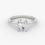 Radiant Cut - Plain Band - Classic Engagement Ring- 14 K Gold