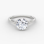 Load image into Gallery viewer, Round Cut - Bezel Ring - 14 K Gold