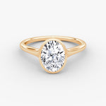 Load image into Gallery viewer, Oval Cut - Bezel Ring - 18 K Gold