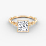 Load image into Gallery viewer, Princess Cut - Bezel Ring