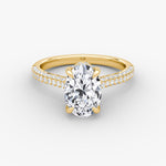 Load image into Gallery viewer, Oval Cut - Royal Pave Ring - 14 K Gold