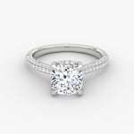 Load image into Gallery viewer, Cushion Cut - Royal Pave Ring - 18 K Gold