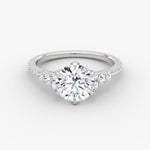 Load image into Gallery viewer, Round Cut - Pave Band - Cluster Ring - 14 K Gold