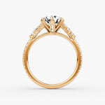 Load image into Gallery viewer, Round Cut - Pave Band - Cluster Ring - 14 K Gold