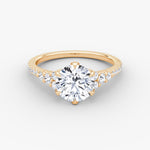 Load image into Gallery viewer, Round Cut - Pave Band - Cluster Ring - 14 K Gold