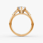 Load image into Gallery viewer, Emerald Cut - Plain Band - Cluster Ring - 14 K Gold