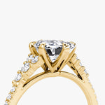 Load image into Gallery viewer, Emerald Cut - Pave Band - Cluster Ring - 14 K Gold