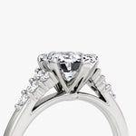 Load image into Gallery viewer, Emerald Cut - Plain Band - Cluster Ring - 18 K Gold
