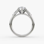 Load image into Gallery viewer, Marquise Cut - Plain Band - Cluster Ring - 18 K Gold