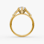 Load image into Gallery viewer, Marquise Cut - Pave Band - Cluster Ring - 14 K Gold
