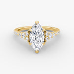 Load image into Gallery viewer, Marquise Cut - Pave Band - Cluster Ring - 14 K Gold
