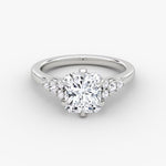 Load image into Gallery viewer, Radiant Cut - Plain Band - Cluster Ring - 14 K Gold