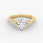 Load image into Gallery viewer, Radiant Cut - Plain Band - Cluster Ring - 18 K Gold