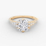 Load image into Gallery viewer, Radiant Cut - Pave Band - Cluster Ring - 18 K Gold