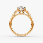 Load image into Gallery viewer, Radiant Cut - Plain Band - Cluster Ring - 14 K Gold