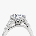 Load image into Gallery viewer, Cushion Cut - Pave Band - Cluster Ring - 14 K Gold