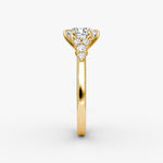 Load image into Gallery viewer, Cushion Cut - Plain Band - Cluster Ring - 18 K Gold