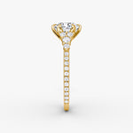 Load image into Gallery viewer, Cushion Cut - Pave Band - Cluster Ring - 18 K Gold