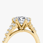 Load image into Gallery viewer, Cushion Cut - Pave Band - Cluster Ring - 18 K Gold