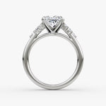 Load image into Gallery viewer, Princess Cut - Plain Band - Cluster Ring - 18 K Gold
