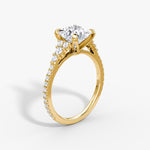Load image into Gallery viewer, Princess Cut - Pave Band - Cluster Ring - 18 K Gold