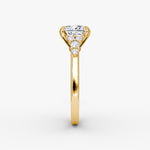 Load image into Gallery viewer, Princess Cut - Plain Band - Cluster Ring - 18 K Gold