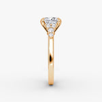 Load image into Gallery viewer, Princess Cut - Plain Band - Cluster Ring - 14 K Gold