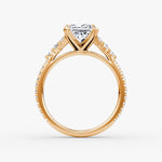 Load image into Gallery viewer, Princess Cut - Pave Band - Cluster Ring - 18 K Gold