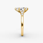 Load image into Gallery viewer, Pear Cut - Plain Band - Cluster Ring - 18 K Gold