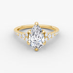 Load image into Gallery viewer, Pear Cut - Pave Band - Cluster Ring - 18 K Gold