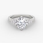 Load image into Gallery viewer, Oval Cut - Plain Band - Cluster Ring - 18 K Gold