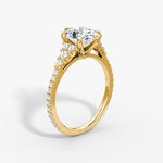 Load image into Gallery viewer, Oval Cut - Pave Band - Cluster Ring - 14 K Gold